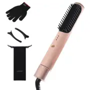 Hair Straightener Brush, Ionic Hair Straightening Brush Flat Iron for Women, ...