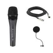 Sennheiser e 845 Dynamic Microphone with Pop Filter and XLR Cable