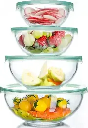 Durable Borosilicate Glass Bowls with Airtight Lids - Perfect for Meal Prep