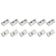 Roll in Spring T Nuts M5x20mm 12Pcs Carbon Steel Spring Loaded T Nut Silver Tone