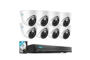 Reolink 4K CCTV Home Security System with 5X Zoom Color Night Vision, 8 cameras + 16-CH Video Recorder - RLK16-833D8-A