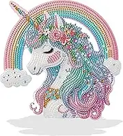 Rainbow Unicorn Tabletop Crystal Diamond Art Kits for Adults,Special Shaped Crystal Rainbow Unicorn Diamond Painting Kits for Beginners,Diamond Art Desktop Kits for Home Wall Decor，Tabletop Ornament.