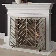 Fireplace Screen Guard, Fireplace Guard Free Standing Fireplace Classic Screen Vintage Copper - Heavy Duty Fireplace Mesh Screen Wrought Iron Spark Guard Cover 31in Tall