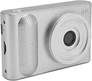 Digital Camera 48MP 4K, Auto Focus Compact Camera with 2.4 Inch Screen, 16X Digital Zoom, Vlogging Camera for Teens Beginners (Silver)
