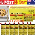 4-120 Rolls Sticky Fly Trap Paper Strip Insect Bug Catcher Strip Flies Sticker