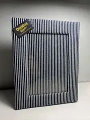 Vintage Osh Kosh B'Gosh Striped Train Stripe Picture Frame 9"x7" Overalls Denim