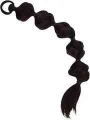 Ipetboom Wig Bubble Braid Bubble Braids Hair Rope Hair Accessories for Women Hairpieces Fake Ponytail Dark Brown Polyester