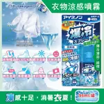 日本HAKUGEN白元-夏日消暑汗味消臭瞬冷約-30℃衣物涼感噴霧95ML/藍罐-爆冷薄荷(綠標)(攜帶型持久降溫劑,戶外露營,運動,登山,外送,婚禮外拍皆適用)