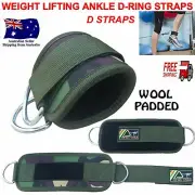 AUSTODEX Weight Lifting Ankle WOOL D-Ring Pulley Cable Attachment Gym Leg Strap