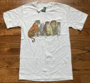NEW Vintage 90s Big Cats Panthera Shirt Mens Size Small Lion Tiger Panther NWT