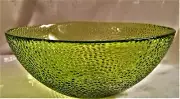 NWT Spring Shop Light Green Glass Bowl with Pebble Texture - 6.62"D x 2.75"T