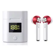 Bluetooth 5.0 Dual Call Power Sports Earphones Wireless Earbuds with Power Display Charging Case Included Headphones for iPhone - Red