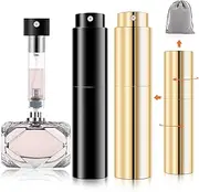 LIAN Travel Perfume Atomizer Refillable Spray Bottle 2 Pack Portable Empty Cologne Dispenser Multicolor Fragrance Scent Pump Case Fill from Bottom 5ml Mini Pocket Size for Traveling and Outgoing 2 Pcs