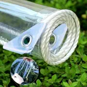 Waterproof Heavy Duty 6x8ft Tarp, Clear Tarp with Grommets 14 MIL, Tear Resis...