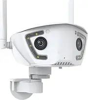 4G WiFi Surveillance Camera Outdoor 4MP POE Dual Lens 180° Ultra Wide Angle AI Human Detection Security Camera(4MP 4G NO TF Card)