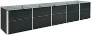 vidaXL Raised Garden Bed, Large Planter Box for Flower Vegetable Herbs, Outdoor Plant Pot for Patio Garden Backyard, Galvanised Steel Anthracite