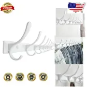 Stainless Steel Wall Coat Hooks - 10 Heavy Duty Mounting Rack for Coats & Hats
