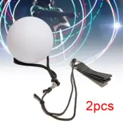 2xmulti Color Glow Poi Thrown Balls Led Light Up Hand Adjustable Length Colorful
