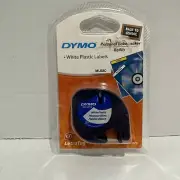 NIP Genuine DYMO LT LetraTag 91331 White Plastic LABEL REFILL Tape ½" Wx 13' L