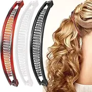 3 Pieces Banana Clip,Banana Hair Clip,bannana Clips,bannana Hairs Clips(White,Black, Brown)