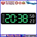 LF# Modern Wall Clock Temperature Date Week Display Clock (Blackshell Green Ligh