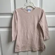 Pea Bee & Jae Blush Pink 3/4 Sleeve Shell Tee Girl’s Medium 7/8 Slim Fit Stretch