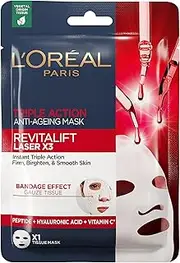 L'Oréal Paris Revitalift Laser X3 Triple Action Firming Brightening and Smoothing Sheet Mask for all skin types