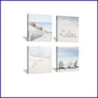 Vibrant Starfish Beach Wall Art: Set of 4 Canvas Panels Perfect for Relaxation