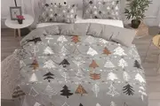 Xmas Tree Grey Christmas Design Soft Quilt Duvet Doona Cover Set
