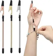 Anglecai 3 Pieces Bracelet Helper Tool Jewelry Helpers, Bracelet Fastener Helper for Fastening and Hooking Jewelry Bracelet Equipment with Non-Slip Sleeve for Necklace Watch Clasps Ties Zippers