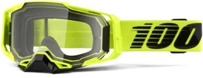 100% Armega Offroad Goggles Nuclear Citrus with Clear Len Free Shipping