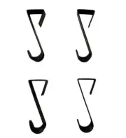 4-Pack of 3.5 in., Plastic Over-The-Door Hangers & Over-The-Door Hooks – Black