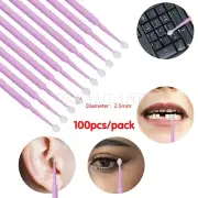 100Pcs Dental Swabs Disposable big Applicator Brush Stick 2.5mm purple