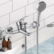 Chrome Bathtub Faucet Bath Mixer With Hand Shower Shower Faucet With 1.5m Hose And Bracket Brass+abs Bathtub Mixer Tap