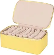 [Generic] Travel Jewelry Organizer Box | Waterproof Small Jewelry Organizer with 12 Compartments | Double-Layer Travel Jewelry Case for Earrings, Necklaces, Rings, Bracelets
