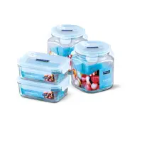 在飛比找蝦皮購物優惠-Glasslock透氣分格保鮮盒罐組四件組