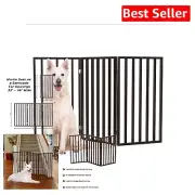 Elegant 3-Panel Indoor Pet Gate - Freestanding Dog Barrier for Stairs & Doorways
