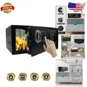 Elegant Steel Fingerprint & Key Security Safe - 0.6CF for Home & Office Storage