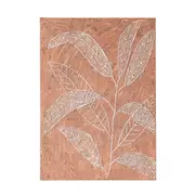 Rayell 50x70cm Premium Edition Wall Artwork Canvas Art Leaf Stencil Clay Orange