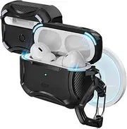 [ESR] for AirPods Pro 2 Case (USB-C/Lightning), Compatible with Airpods Pro Case (2023/2022/2019, 2nd/1st Gen), Compatible with MagSafe, Powerful Drop Protection, Magnetic Lid, Black