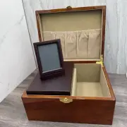 Memorial Cremation Keepsake Box with Picture Frame & Dual Compartments