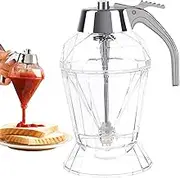 Honey Dispenser No Drip | Clear 8oz Maple Syrup Dispenser,Push Type, Syrup Storage Bottle With Stand Lid, Elegant Shape, Multi Purpose Pot For Sauce Condiment Oil