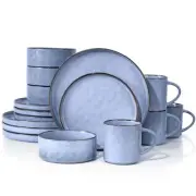 16-piece Dinnerware Plates Bowls Sets Stoneware And Elegant Ceramic Dish 4 Chip