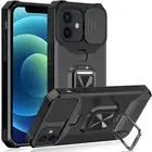 Armor Case for iPhone 12 Pro 6.1" Cover with Slide Camera Cover & Ring Kickstand