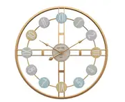 Nordic Mute Minimalist Clock Modern Craft Iron Clock Living Room Decoration Creative Wall Clock-Gold Gold