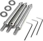 Pastlla 3 Pcs 1/4 Inch Thread Stainless Steel Spike Camera Accessories Tripod Ground Spike Metal Spike Mount Adapter Tripod Monopod Screw Thread Spike (80mm)
