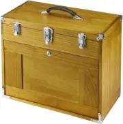 Machinist Eight (8) Drawer Hardwood Toolbox Lockable Chest Secure Portable Box w
