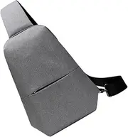 [GLSTOY] Men's Sports Crossbody Bag Shoulder Chest Bag Waterproof Oxford Fabric Hiking Travel Backpack Light Grey