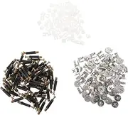 iplusmile Eccentric Chute Cam Lock Nut Set 75 Pcs Pre-Inserted Nut Zinc Alloy Fittings for Cabinets