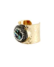 Eye Candy LA Soft Stone Sparkly Abalone Shell Ring